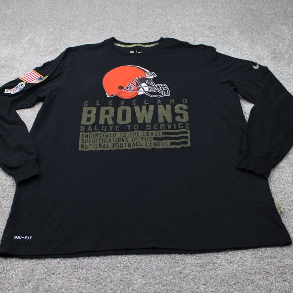 Nike Cleveland Browns Shirt Mens XL Black Salute to Service On Field Apparel L/S - Picture 2 of 16